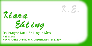 klara ehling business card