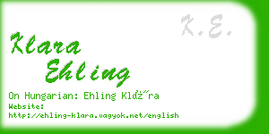 klara ehling business card